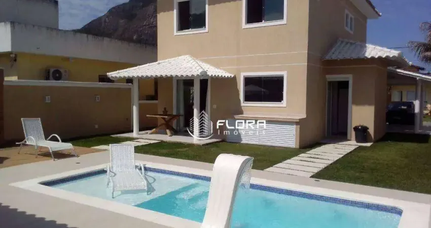 Casa Duplex, com 4 quartos, sendo 1 suíte, Edícula, piscina, área Gourmet e Sauna, com 240 m², à venda por R$ 1.190.000 -  Maricá/RJ