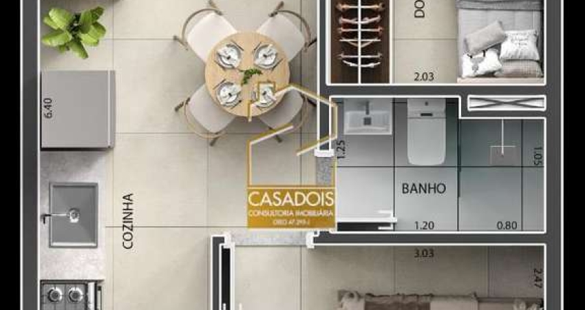 Apartamento 35m&#178; &#224; Venda com 2 Quartos Sem Vaga na Vila Campo Grande - SP, próximo do Hospital de Pedreira