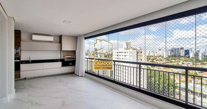 Apartamento para Locação com 3 Quartos e 3 Vagas na Vila Olímpia - SP, próximo &#224; Jardineira Grill e Restaurante Praça São Lourenço