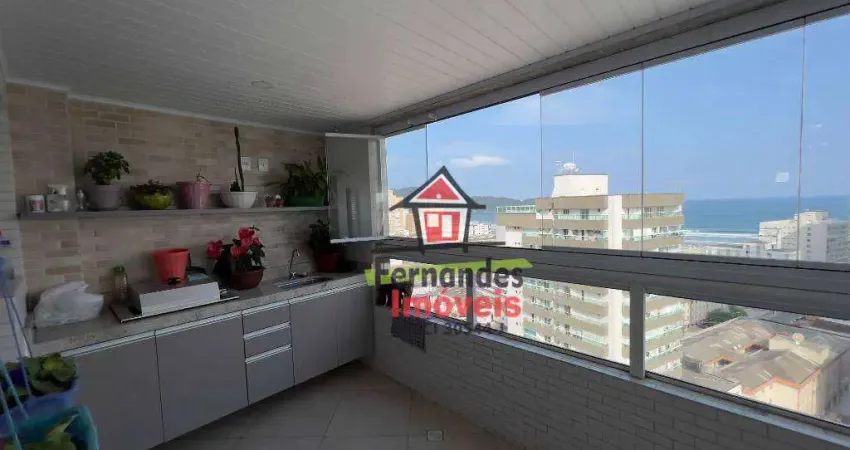 Apartamento alto padrão planejado vista mar com 2 suítes à venda, 92 m² por r$ 795.000 - boqueirão - praia grande/sp