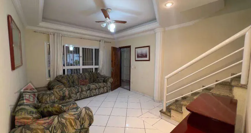 Sobrado 250 metros da praia 3 dormitórios sendo 1 suíte para alugar definitivo pacote, 120 m² por R$ 3.800/mês - Vila Guilhermina - Praia Grande/SP