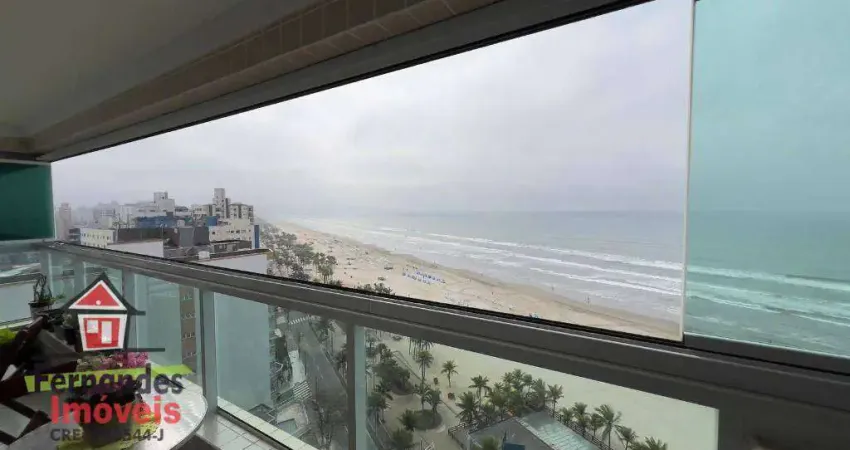 Apartamento alto padrão frente mar com 3 dormitórios porteira fechada à venda  132,10 m² por R$ 1.490.000  Mirim  Praia Grande SP