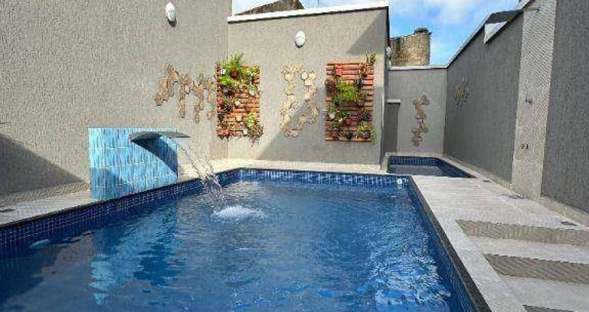 Casa nova sobreposta 2 quartos em  condomínio com  piscina à venda,48 m² por R$ 338.000 lado praia   Maracanã  Praia Grande SP