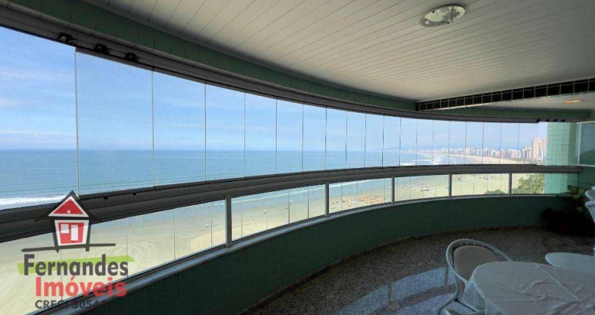 Apartamento alto padrão frente mar com 3 dormitórios à venda, 193 m² por R$ 1.820.000  Canto do Forte  Praia Grande SP