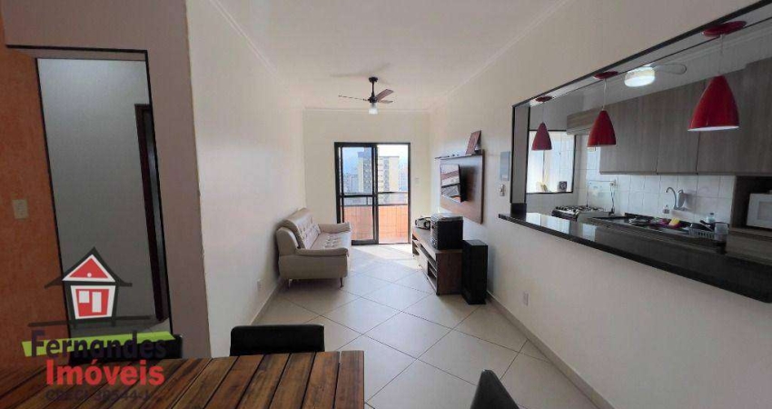Apartamento mobiliado 150 metros da praia com 2 dormitórios à venda, 80 m² por R$ 390.000 - Guilhermina - Praia Grande/SP