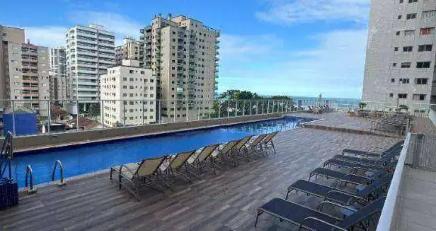 Apartamento mobiliado com 1 dormitório para alugar, 55 m² por R$ 3.100/mês - Aviação - Praia Grande/SP