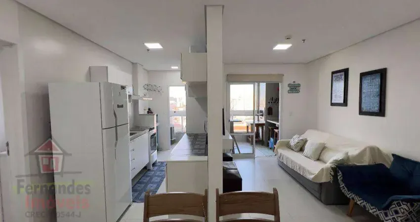 Belíssimo apartamento completamente mobiliado  com 1 dormitório à venda, 50 m² por R$ 445.000 - Boqueirão - Praia Grande/SP