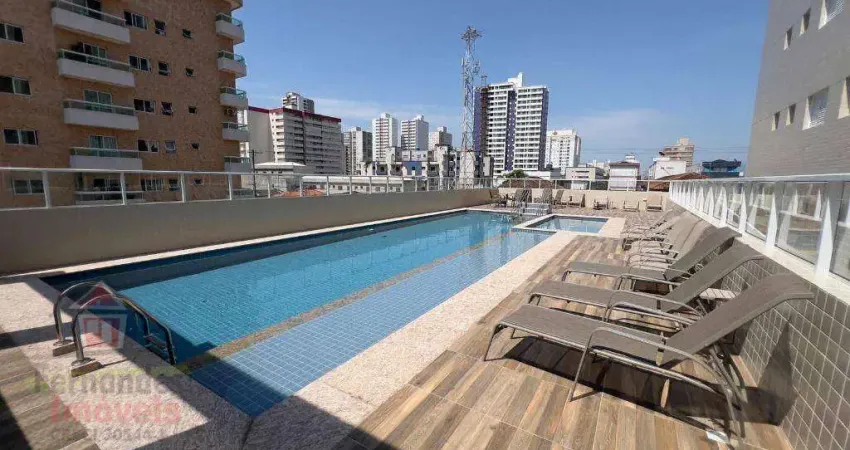 Apartamento novo semi-mobiliado com 2 dormitórios sendo 1 suíte à venda, 63 m² por r$ 485.000 - aviação - praia grande/sp