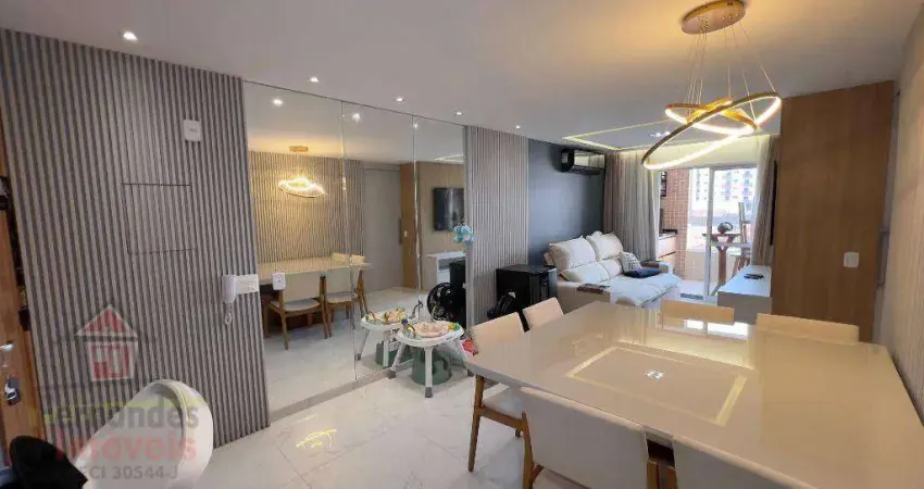 Apartamento planejado  com 2 dormitórios sendo 1 suíte para alugar definitivo pacote 77 m² por R$ 4.000 mês  Ocian Praia Grande SP