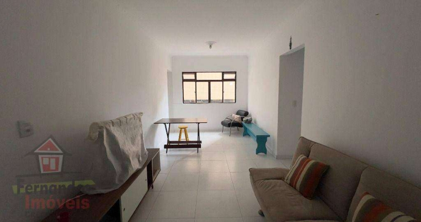 Apartamento mobiliado 100 metros da praia com 1 dormitório para alugar definitivo pacote, 50 m² por R$ 2.200 mês  Aviação  Praia Grande SP