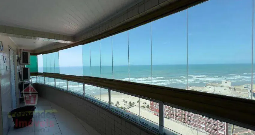 Apartamento vista mar mobiliado com 3 dormitórios à venda, 114 m² por r$ 1.000.000 - vila assunção - praia grande/sp