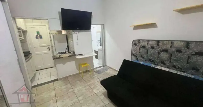 Kitnet mobiliado com 1 dormitório à venda, 20 m² por r$ 185.000 - canto do forte - praia grande/sp