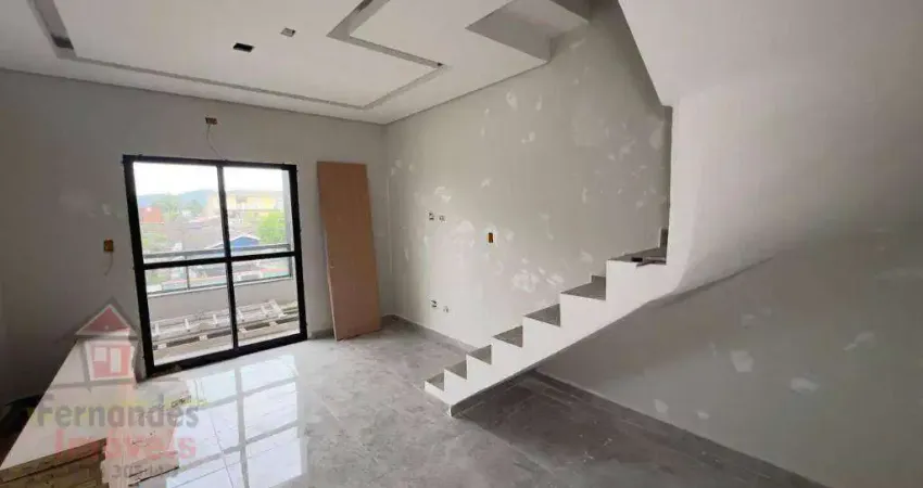 Duplex novo em condomínio com 3 dormitórios à venda, 90 m² por r$ 480.000  tude bastos  praia grande/sp