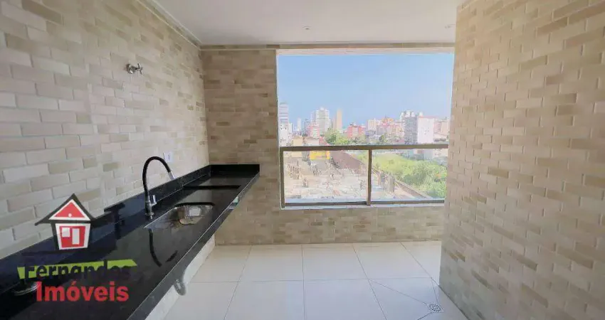 Apartamento frente rua alto padrão pronto 2 quartos (1 suíte) à venda, 69 m² por r$ 535.000 financiamento banco canto do forte  praia grande sp
