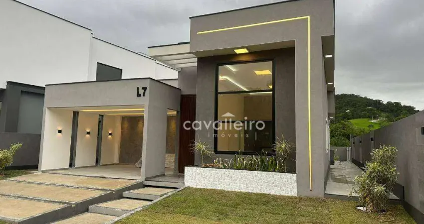 Casa com 3 dormitórios à venda, em condomínio fechado, 135 m² por R$ 798.000 - Ubatiba - Maricá/RJ