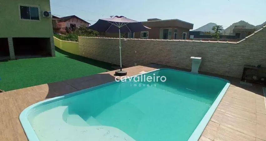 Casa em Condomínio Fechado, com 120 m², 3 quartos sendo 1 suíte, Área Gourmet, Piscina, Salão de Jogos, à venda por R$ 680.000 , Inoã - Maricá/RJ