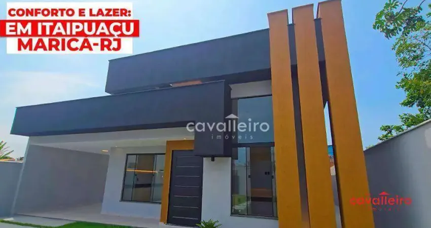 R$890.000  - Casa com 3 Quartos - Piscina - Churrasqueira - Planejados -  Jardim Atlântico Central (Itaipuaçu) - Maricá/RJ