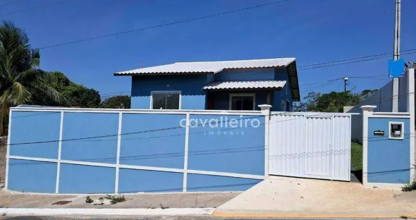 Oportunidade, casa com 3 quartos, 1 suíte, closet, à venda, 99 m² por r$ 570.000 - cajueiros (itaipuaçu) - maricá/rj
