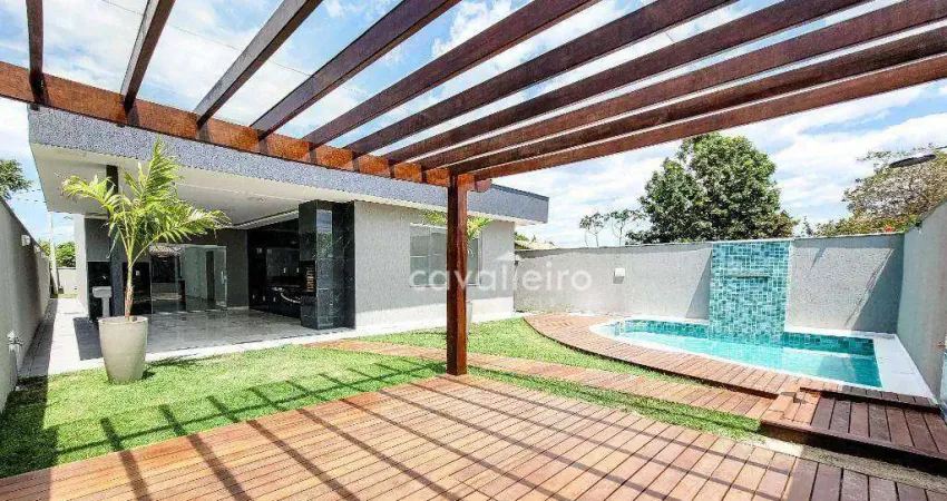 Casa moderna, próxima à lagoa com 3 quartos, sendo 2 suítes à venda, por r$ 720.000 - jacaroá - maricá/rj