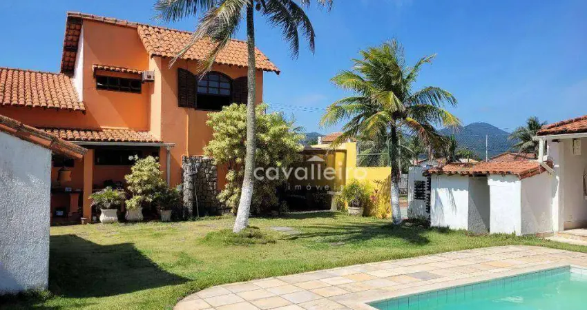 Casa com piscina e hidromassagem, área gourmet, 6 quartos à venda, 960 m² por r$ 1.100.000 - ponta negra - maricá/rj