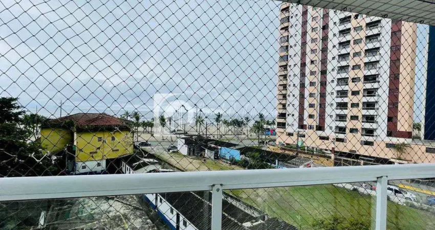 Apartamento vista lateral mar  com 1 quarto mobiliado, Mirim
