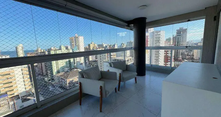 Apartamento com 3 dormitórios à venda, 148 m² por r$ 1.790.000,00 - vila guilhermina - praia grande/sp