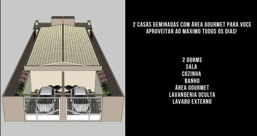Casa para Venda em Itanhaém, Jardim Corumbá, 2 dormitórios, 1 banheiro, 2 vagas