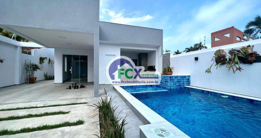 Casa para Venda em Itanhaém, Balneário Tupy, 3 dormitórios, 2 suítes, 1 banheiro, 3 vagas