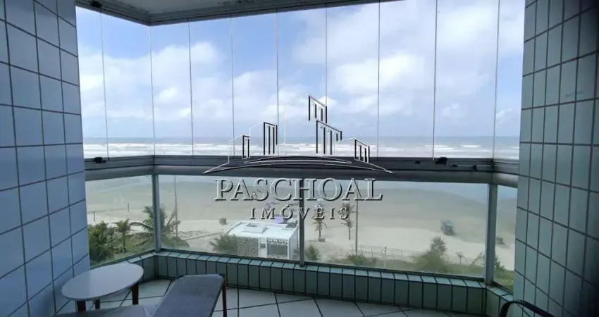 Apartamento dois quartos frente total ao mar, 2 suites e 2 vagas de garagem demarcadas totalmente mobiliado