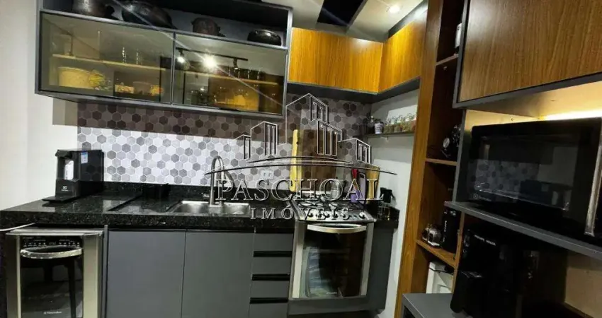 2 quartos sendo 2 suítes mobiliado com área gourmet no tude bastos praia grande