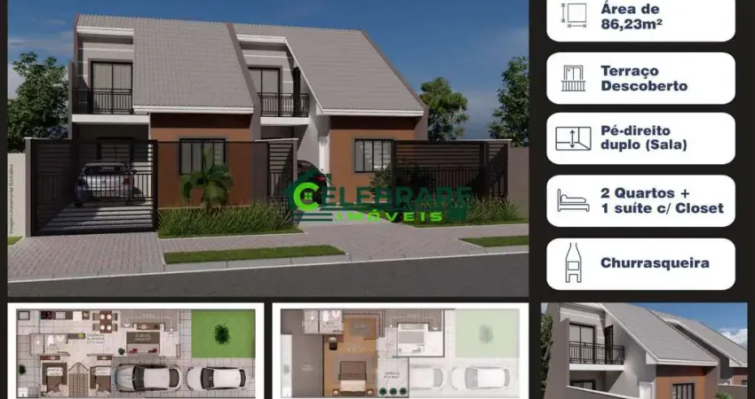 Sobrado novo no cajuru!! 03 qtos,suíte,sacada,churrs,vg coberta