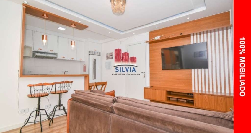 Belíssimo apartamento 100% mobiliado, 2 quartos, sacada com churrasqueira na melhor localização do Cidade Industrial/Fazendinha
