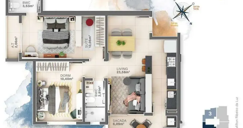 Apartamento a venda no L'Aquamarine Residence localizado no bairro Fazendinha em Itajaí.