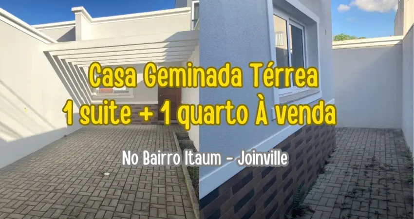 Ótima casa térrea  geminada à venda com 1 suite + 1 quarto no bairro itaum joinville