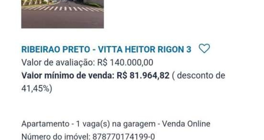 Apartamento para Venda em Ribeirão Preto, Jardim Heitor Rigon, 2 dormitórios, 1 banheiro, 1 vaga
