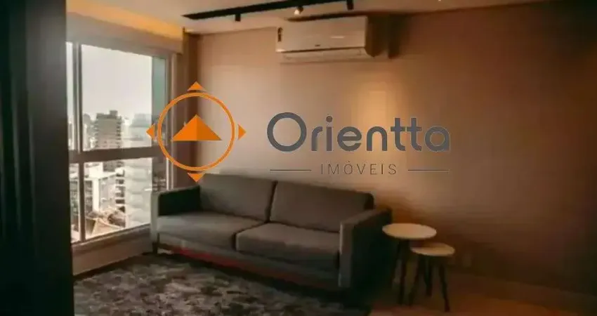 Apartamento mobiliado de 1 dormitório, 1 vaga de gragem e condominio com estrutu