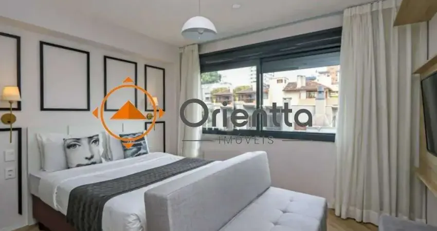 Apartamento studio mobiliado de 26m², com 1 dormitório, cozinha equipada no mont