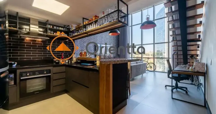 Apartamento duplex mobiliado alto pdrão com 72m² e 1 dormitório, 1 suíte, 1 vaga
