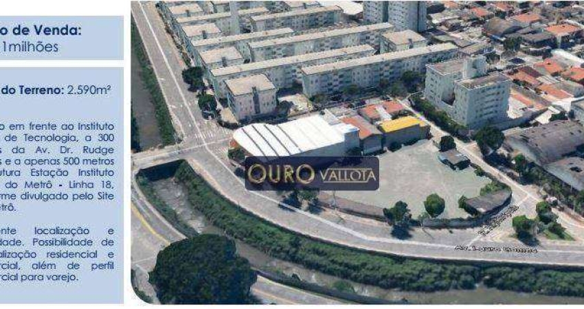 Terreno comercial à venda na Avenida Lauro Gomes, Rudge Ramos, São Bernardo do Campo