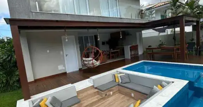 Casa em condomínio para locação em camaçari, alphaville (abrantes), 5 dormitórios, 5 suítes, 7 banheiros, 4 vagas
