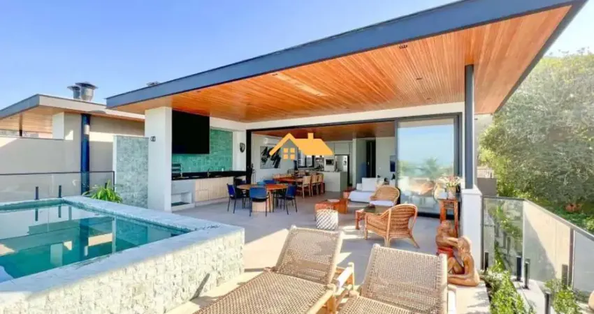 Luxuosa casa em condomínio para locação de temporada Juquehy, São Sebastião-SP: 4 quartos, 4 suítes, 3 salas, 4 banheiros, 3 vagas de garagem, 300m².