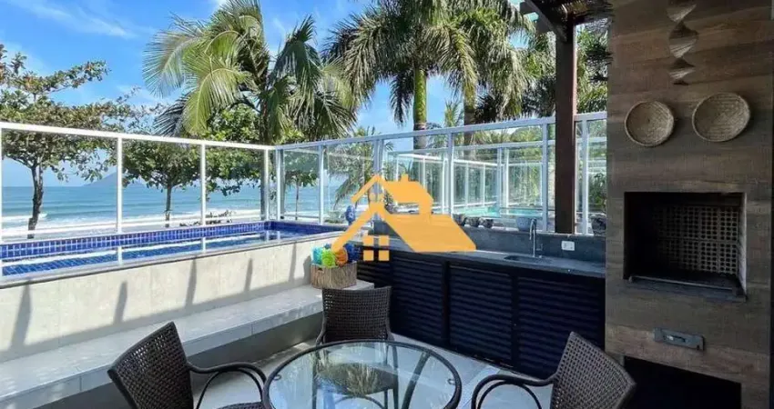 Casa frente ao mar com 4 dormitórios para alugar por temporada, 300 m² por r$ 10.200/dia - praia de juquehy - são sebastião/sp