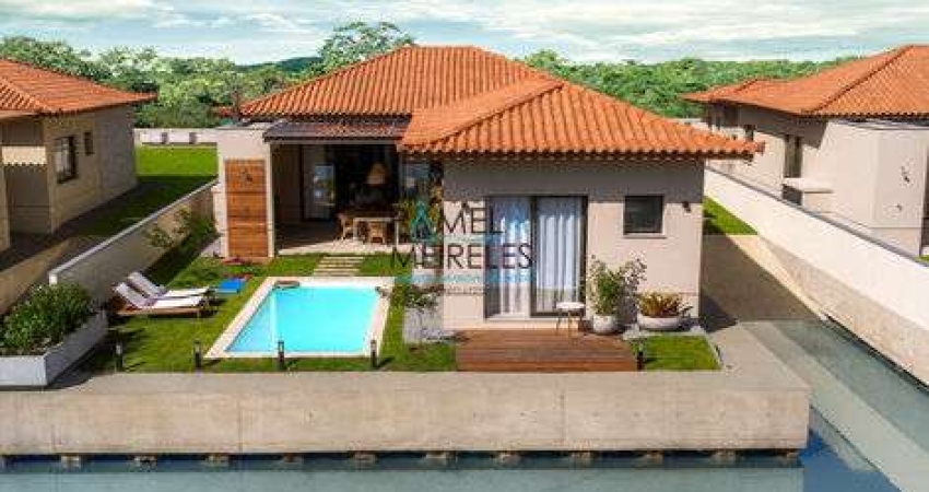 Linda Casa linear 4 quartos decorada e mobiliada frente canal da Marina Armação de Búzios