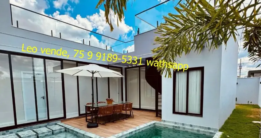 Linda casa no Alphaville, 3 suítes, piscina, mobiliada