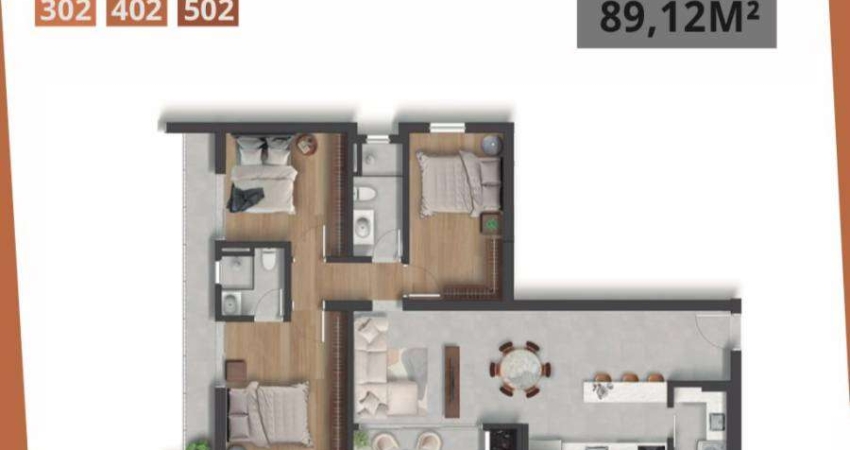 Apartamento com 3 quartos à venda na Rua Coronel Luiz Victorino Ordine, São Pedro, São José dos Pinhais