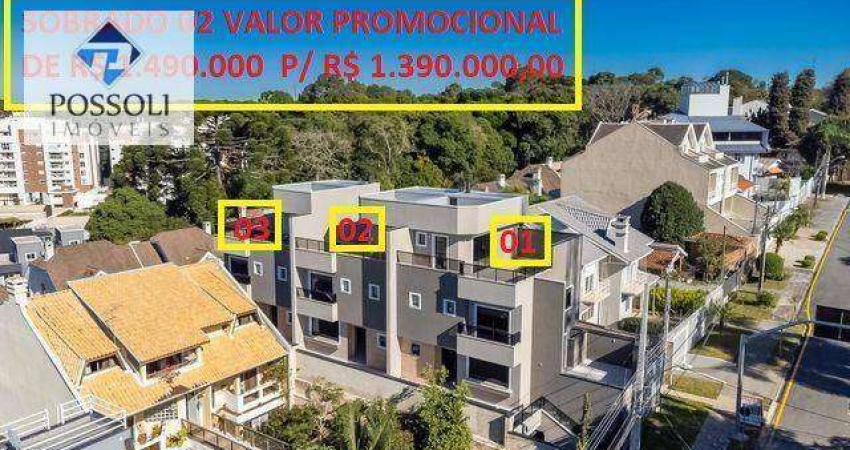 Sobrado com 3 dormitórios à venda, 309 m² por R$ 1.390.000,00 - São Lourenço - Curitiba/PR