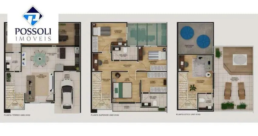 Sobrado com 3 dormitórios à venda, 198 m² por R$ 1.220.000,00 - Boa Vista - Curitiba/PR