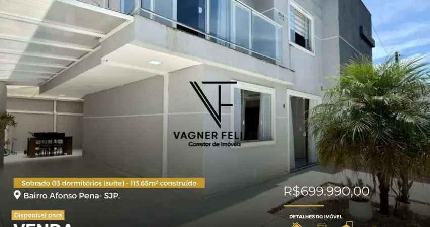 Sobrado 03 dormitórios (suíte) - 113,65m² construídos - Aviação.
