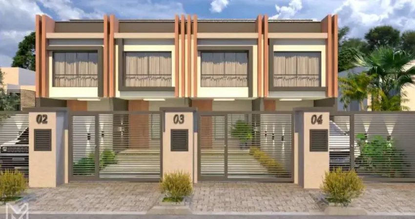 Sobrado geminado à venda em joinville-sc, bairro costa e silva: 1 banheiro, 2 vagas de garagem, 111,93 m² de área