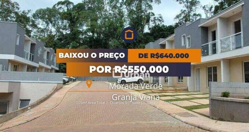 Casa de Condomínio para venda em Chácara Ondas Verdes de 105.00m² com 3 Quartos, 1 Suite e 2 Garagens